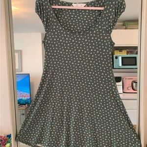 Primark Green Mini Dress with Heart Pattern